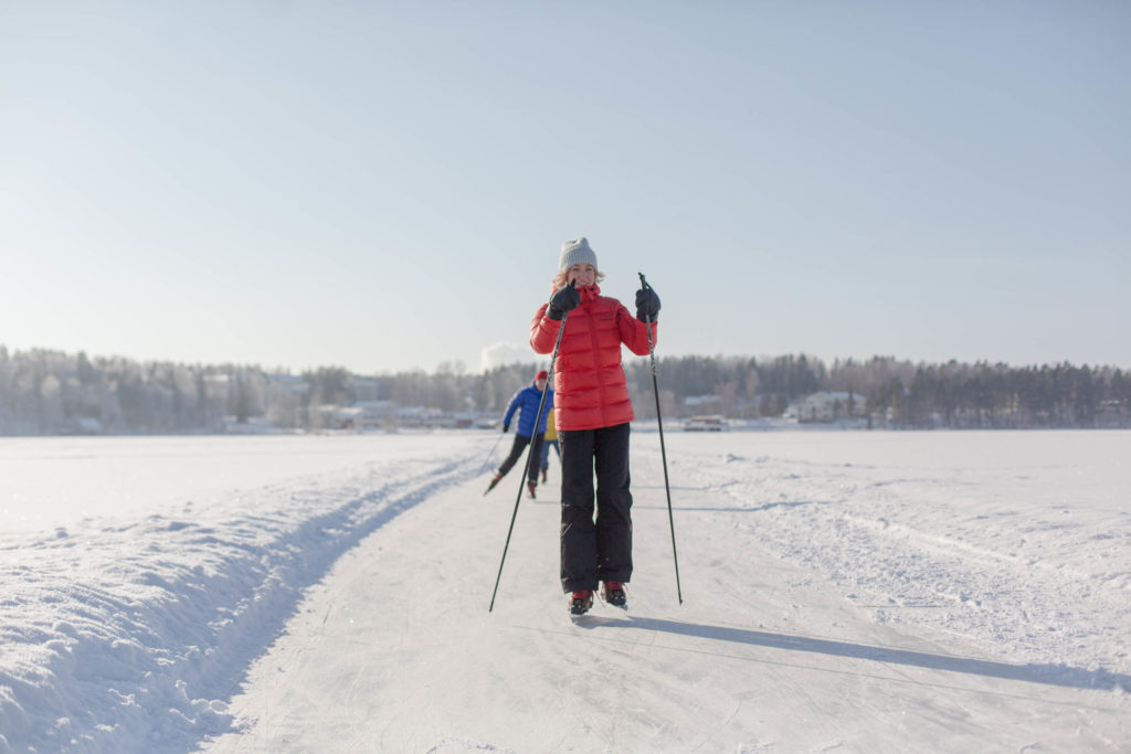 Ice-skating in Savitaipale, Lake Saimaa region