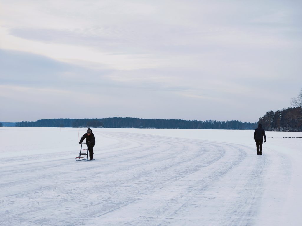 Winter holidays at Lake Saimaa region, Finland