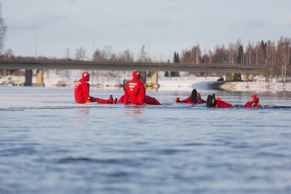 Floating at Lake Saimaa region