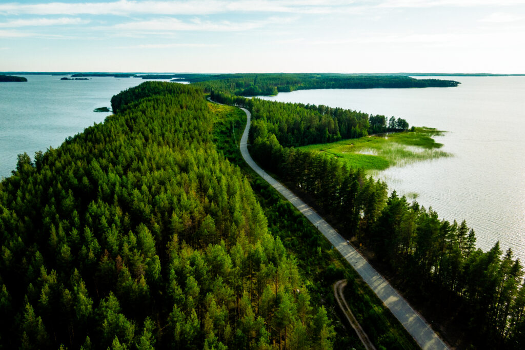 Cycling in Lake Saimaa region, Finland